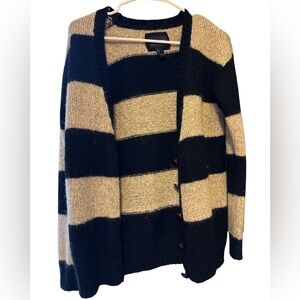 Striped Black and Cream Women's Sweater